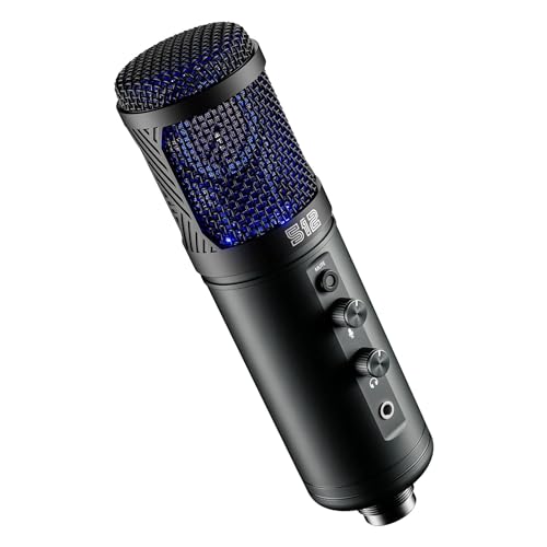 512 Audio by Warm Audio Tempest - Large Diaphragm Studio Condenser USB Microphone + Stand + Shock Mount for Recording and Streaming