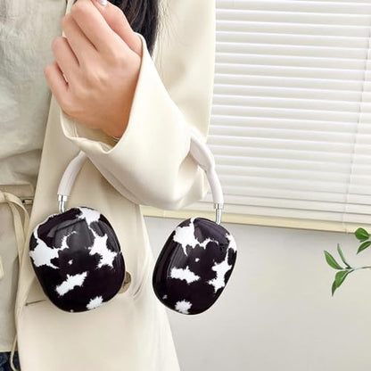 Case Compatible with AirPods Max Headphones, Soft TPU Cute Cow Pattern Anti-Scratch Protective Ear Cup Covers Headphone Cases for Woman Kids - color: cow