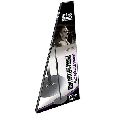 OnStage On-Stage MS9212 튼튼한 로우 프로파일 마이크 스탠드, 30.5cm(12인치) 베이스, 블랙 - size: MS9212 with 12" Base