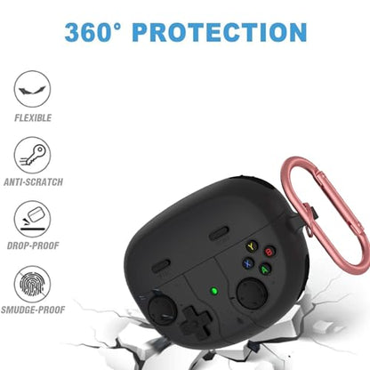 Silicone Case Compatible with Bose Ultra Open Earbuds with Cleaning Kit, Cute Game Design Soft Protective Cover Compatible with Bose Open Ear Cover - color: Black