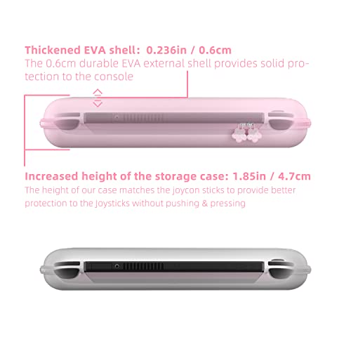 Mytrix Cute Carrying Case for Nintendo Switch/Switch 2/OLED/Lite, Portable Hard Shell Pouch for Switch Console Accessories Protective Travel Storage Bag for Switch with10 Game Card Slots, Pink Sakura