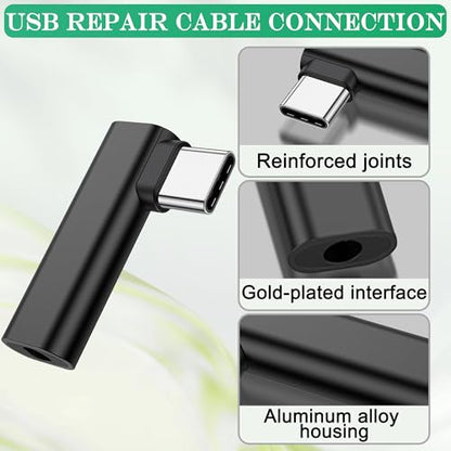 90 Degree USB C to 3.5mm Headphone Adapter,90 Degree Type C Male to 3.5mm Female Aux Audio Dongle Converter,for Devices with Type-C Interface (A) - style: A
