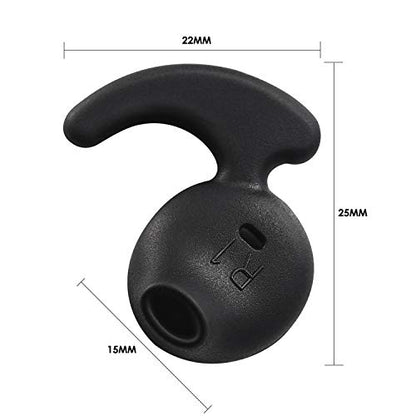 JNSA Replacement Silicone Ear Tips Ear Plugs Hooks Compatible with So ny WI-SP500 or Galaxy S7 S7 Edge Original Earphones, Black Hook Tips 2 Pairs and Gray Buds Tips 2 Pairs, 4 Pairs Set,S7BG4