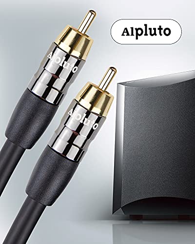 Subwoofer Cable - RCA to RCA Audio Cable, Dual Shielded with Gold Plated Connectors - Black (20FT)