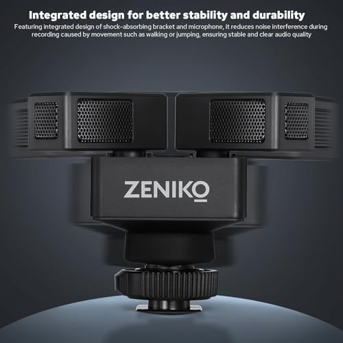ZENIKO OC-D1 Stereo Dual Shotgun Mic Rotatable Microphone for Camera Phone
