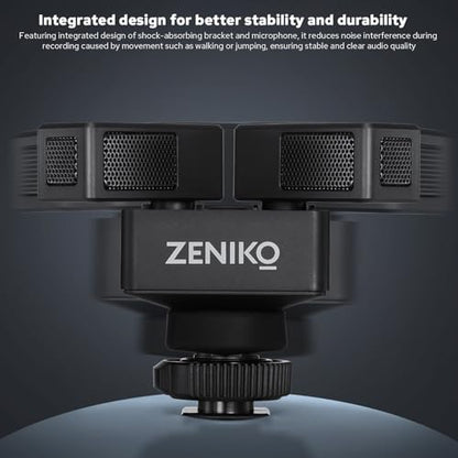 ZENIKO OC-D1 Stereo Dual Shotgun Mic Rotatable Microphone for Camera Phone
