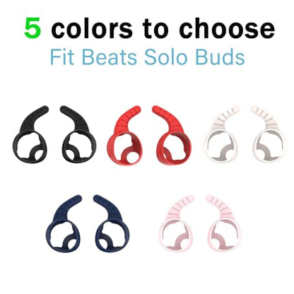 5 Pairs Silicone Ear Hook for Beats Solo Buds, Replacement Anti-Slip Tips | Soft Anti-Fall Ear Cover, Secure Fit, Wireless Earbuds Replacement Accessory for Beats Solo Buds