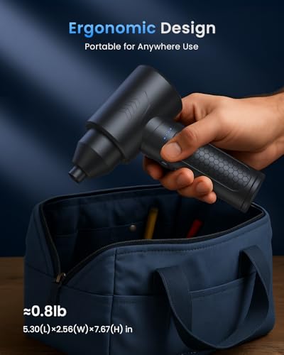 LOXP Electric Air Duster, 150000RPM Compressed Air Duster with LED Light | Powerful, 3 Gears, 7500mAh Battery & Fast Charging, Rechargeable Air Blower for Computer, Keyboard, PC, Car, House & Outdoor