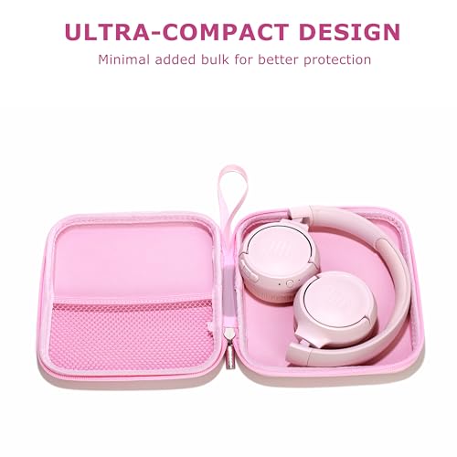 Ginsco Ultra-Slim Case Compatible with JBL Tune 510BT Bluetooth Headphones, with JBL Tune 520BT/670NC Live 460NC, Wireless On-Ear Headphones, Travel Carrying Headphone Case (Pink) - color: Pink