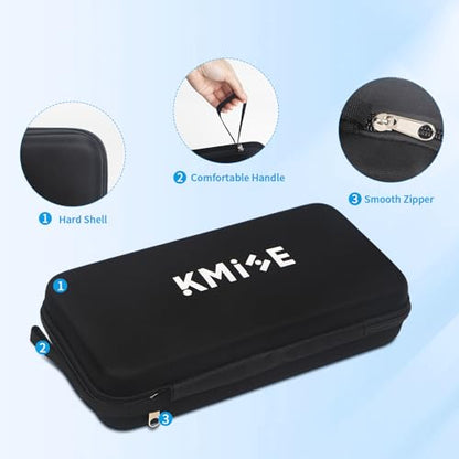 Kmise Microphone Case, Microphone Bag for 2 Wireless Microphones EVA Hard Dual Wireless Mic Storage Bag for Gigging and Travel(Case Only)