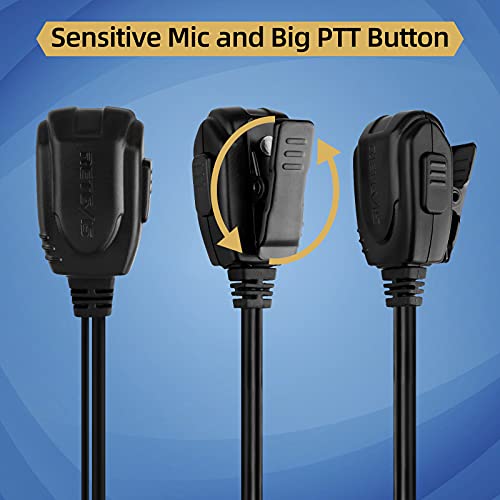 Retevis Walkie Talkie Earpiece with Mic, for RT22/RT68/RT21/H777/RT68H | Coil Tube, 2 Pin, Compatible with Pxton, Baofeng, Kenwood Two Way Radios, Radio earpiece(2 Pack)