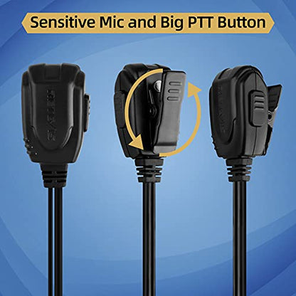 Retevis Walkie Talkie Earpiece with Mic, for RT22/RT68/RT21/H777/RT68H | Coil Tube, 2 Pin, Compatible with Pxton, Baofeng, Kenwood Two Way Radios, Radio earpiece(2 Pack)