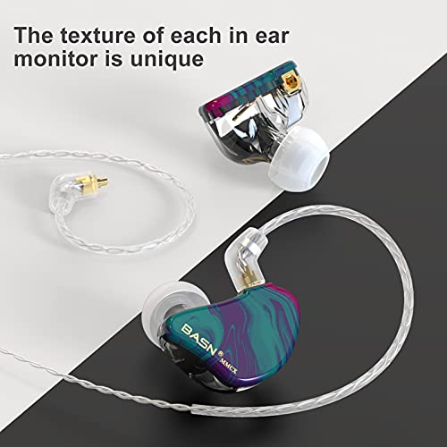 BASN MMCX in Ear Monitor,Triple Driver Musician IEM Headphone,Purple Aurora - color: Purple Aurora