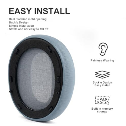 W820NB Ear Pads Replacement Ear Pads Cushions Compatible with Edifier W820NB Headphone Softer Protein Leather Earmuffs Memory Foam Earpads Ear Cups Cover Repair Parts (Blue) - color: Blue
