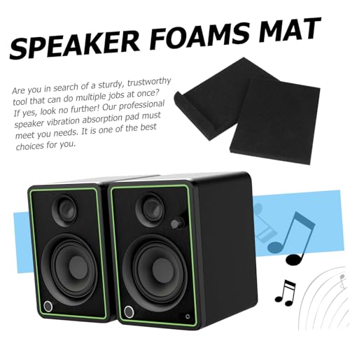Sosoport 2Pcs Speaker Isolation Pads High Density Cushions for Improved Sound Clarity Durable Vibration Absorption Mat for Studio Monitors and Loudspeakers for
