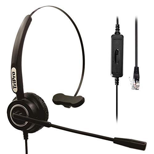 TriPro 4 Pin RJ9 Telephone Headset for Landline Desk Phones (H510-RJ)