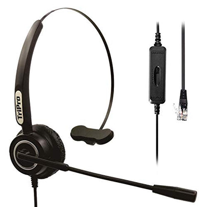 TriPro 4 Pin RJ9 Telephone Headset for Landline Desk Phones (H510-RJ)