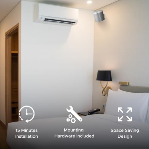 Sound Bass Play 1 Wall Mount, White, Single (1pc) Adjustable Tilt & Swivel | Compatible with Sonos Play:1 Only, Adjustable Swivel & Tilt Mechanism,Includes All Mounting Fixings - color: White