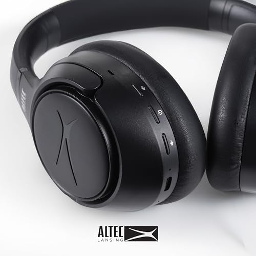Altec Lansing Comfort Pro Over Ear Bluetooth Headphones, Wireless Noise Cancelling Headphones with ENC, Spatial Audio, 60H Battery, Foldable, Super Low Latency, Voice Assistant Compatible