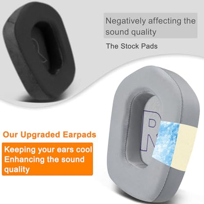 SOULWIT Cooling Gel Earpads Replacement for Logitech G733/G535/G335 Lightspeed Wireless Gaming Headset, Ear Pads Cushions with Comfort Noise Isolation Foam - Grey - color: Grey