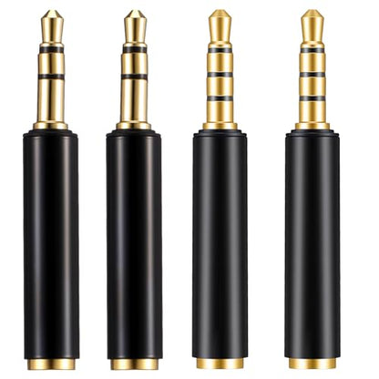 Molain 4 Pack 3.5mm TRS Male to 3.5mm TRRS Adapter, TRRS to TRS Adapter Male to Female Microphone Audio Converter Microphone Audio Adapters Compatible with Cameras Recorders Camcorders Audio