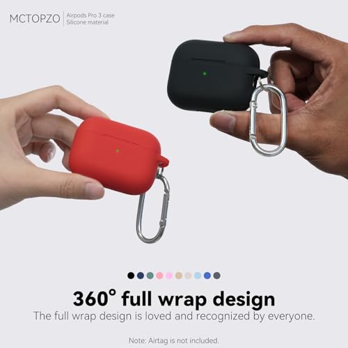 for AirPods Pro 3 Case 2025,Come with Cleaner Kit,Red | Silicone Protective Cover for Airpod Pro 3rd Generation Case with Keychain,for Women Men,One-Piece Design,Shockproof - color: D-Red