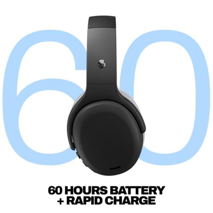 Skullcandy Crusher ANC 2 Noise Cancelling Wireless Headphones - Asphalt | Multi-Sensory Crusher Bass, Over-Ear Fit, Bluetooth, 60 Hours Battery, Working Out, Gym, Travel, Studying, Music, Gaming - color: Black/Asphalt