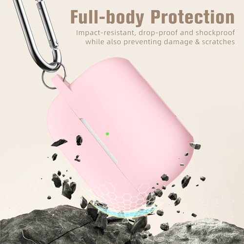 Hamile Compatible with AirPods Pro Case Protective Silicone Airpod Case Shockproof Cover Skin for Apple Airpod Pro 2019 Charging Case, with Keychain Pastel Pink - color: 4-Light Pink