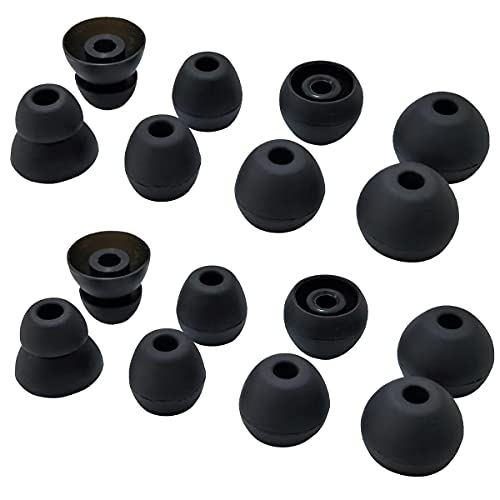 Silicone Earbuds Tips for Beats Flex, Beats X Replacement Eartips | 6 Pairs L/M/S Standard Tips+2 Pairs Double Flange Rubber urBeats3 Beats Flex Ear Tips, Black - color: Silicone-Black