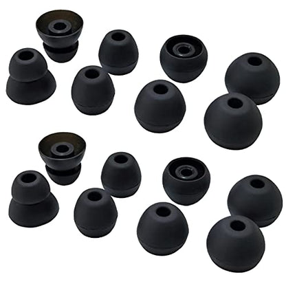 Silicone Earbuds Tips for Beats Flex, Beats X Replacement Eartips | 6 Pairs L/M/S Standard Tips+2 Pairs Double Flange Rubber urBeats3 Beats Flex Ear Tips, Black - color: Silicone-Black