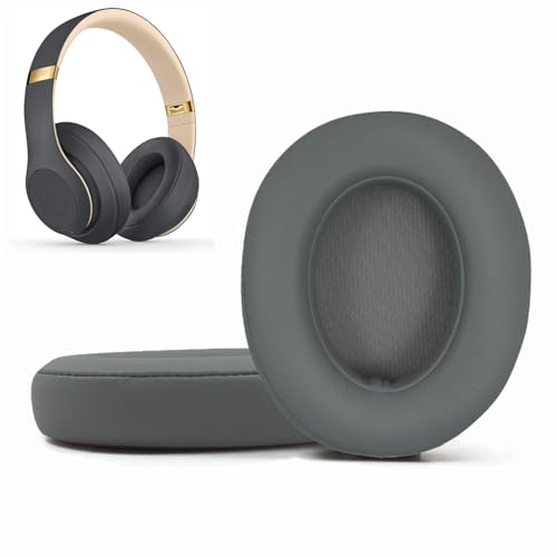 Replacement Ear Pads Cushions Compatible with Beats Studio 3.0/2.0, Headphone Ear Covers with High Density Memory Foam, Soft Leather, Adaptive Beats Noise Cancelling Headphones Replacement Earpads - color: Grey