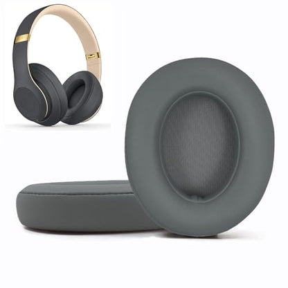 Replacement Ear Pads Cushions Compatible with Beats Studio 3.0/2.0, Headphone Ear Covers with High Density Memory Foam, Soft Leather, Adaptive Beats Noise Cancelling Headphones Replacement Earpads - color: Grey