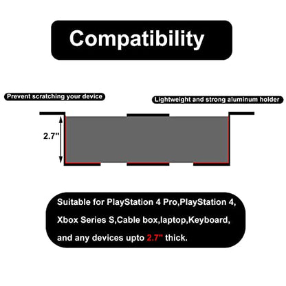 PIAOLGYI Under Desk Laptop Holder Mount with Screw,Bracket Devices Upto 2.7" Under Desk Mount for PS4,Xbox Series S,Xbox One S,Cable Box,Laptop & More（3 Pcs） - size: 2.7"