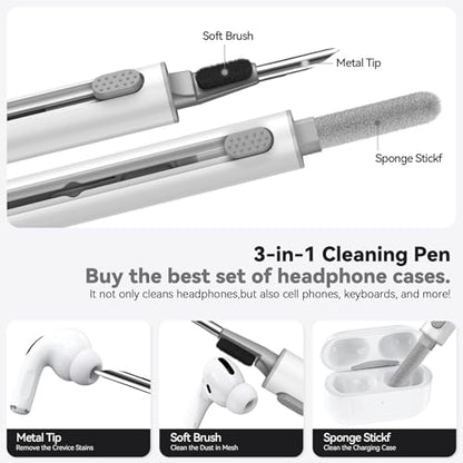 Ljusmicker for AirPods Pro 3 Case 2025 with Cleaner Kit,Light Lilac | Soft Silicone Protective Cover for Apple AirPod Pro 3rd Generation Case with Keychain for Women Men,Shockproof - color: B2-Light Lilac