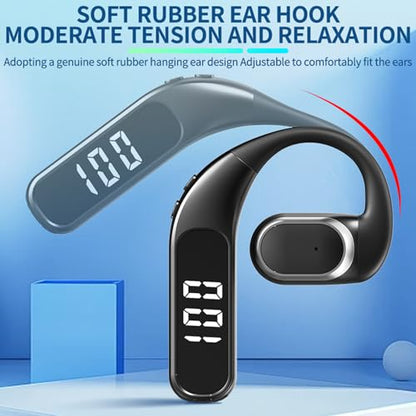 Single Earbud Bluetooth Trucker Headset Wireless Earpiece for Driving | One Ear Earbuds Bluetooth Open Ear Earphone Running Sports Headphones with Ear Hook Trucker Blue Tooth Headset for Business - color: White