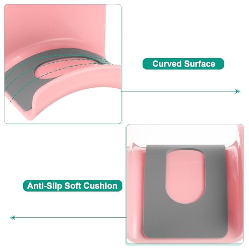 uxcell Headphone Stand, 4 Pcs ABS Headset Holder Adhesive Headphone Holder Hook Mount Headphone Hanger Hook Under Desk for Gaming Headphones Earphones Cables, Pink(Wall-Mounted)