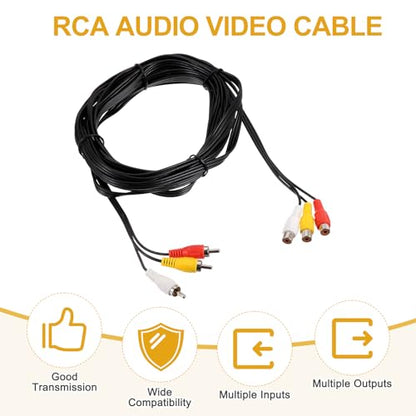 MECCANIXITY 16ft RCA Cable, 3RCA Male to 3RCA Female Audio Video Speaker Cable for Subwoofer Amplifier Home Theater DVD TV - size: 16ft, style: 3RCA Male to 3RCA Female