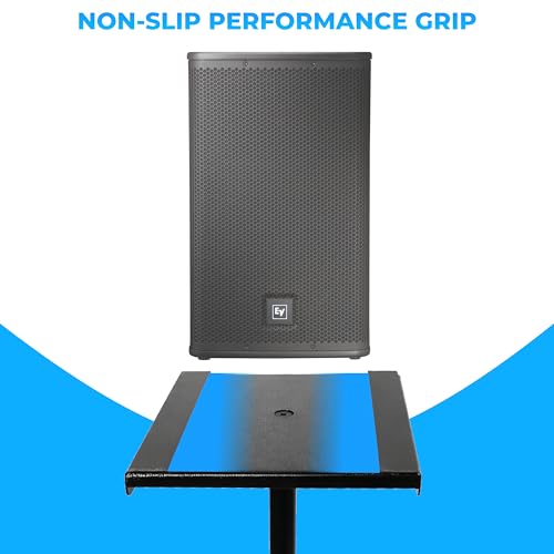 Speaker Stand Pair, Height Adjustable 31"–46" Floor Speaker Stands, Black