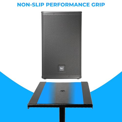 Speaker Stand Pair, Height Adjustable 31"–46" Floor Speaker Stands, Black
