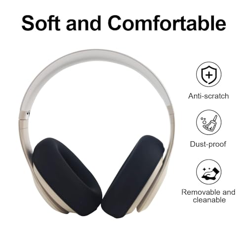 Studio Pro Ear Covers for Beats Studio Pro Headphones Sweat Proof Covers Shockproof and Drop-Resistant,Washable Silicone Case Accessories (Black) - color: Black Case