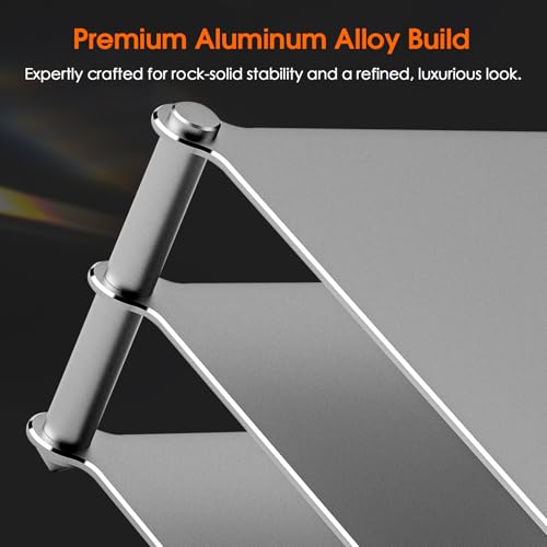 DoukAudio Aluminum Audio Rack Stand: Multi Layer Desktop HiFi Shelf for Amplifier Preamp DAC Ventilated Modular Storage Rack CNC Build Home Studio Setup