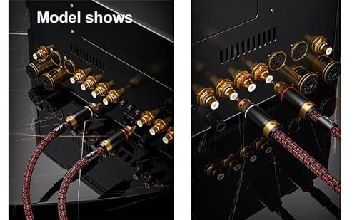Auidophile 2RCA Male to 2RCA Male Stereo Audio Cable,Gold Plated | 4N Oxgen-Free Copper Core (3 Feet (1M)) - size: 3 Feet
