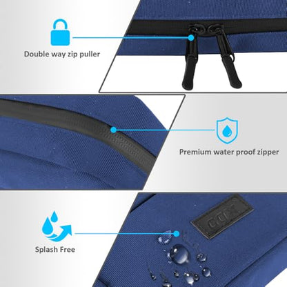 GOX Travel Cable Organizer Bag, Small Tech Pouch for Electronics, Navy - color: Navy