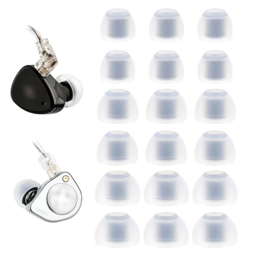 Replacement Ear Tips Compatible with SIMGOT EM6L, EW300 Earbuds | Soft Silicone Eartips with Portable Storage Box (9 Pairs, White, S/M/L)