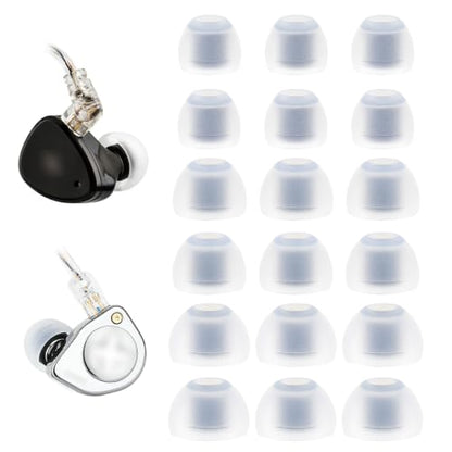 Replacement Ear Tips Compatible with SIMGOT EM6L, EW300 Earbuds | Soft Silicone Eartips with Portable Storage Box (9 Pairs, White, S/M/L)
