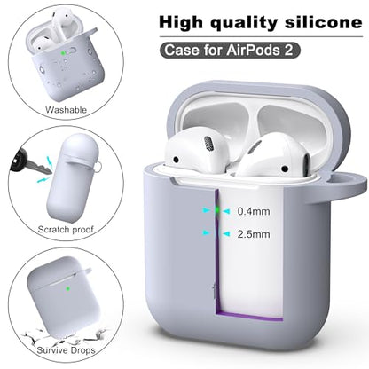 for AirPods 2nd/1st Case Silicone Cover, Pebble | Compatible with Apple AirPods 2nd/1st (2019/2016) Generation with Keychain & Cleaner Kit, Wireless Charging Compatible - color: E1-Pebble