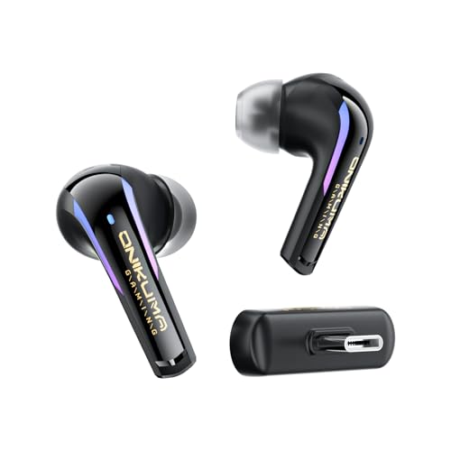 Wireless Gaming Earbuds,20ms Ultra-Low Latency,Dual-Mode 2.4GHz + BT5.3 with ENC Mic, LED Display,Earphones for PS5/PS4, Met Ques 3/3S/2, Steam Deck, Switch, PC/Mobile