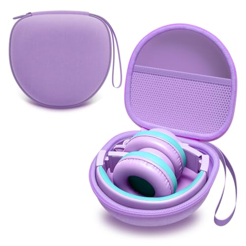 Kids Headphones Case for Folding Headphone, Purple (Case Only) | Compatible with iClever BTH12/HS19/BTH26/JoySpark-T5/Candy Bila BH03/EarFun/IMYB/MIDOLA MD-B01/noot Products Kids Headphones - color: Purple