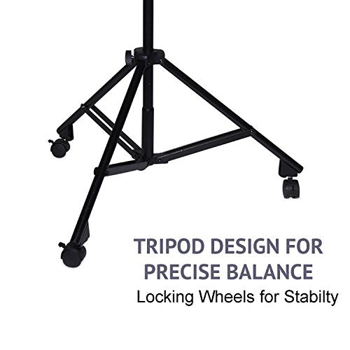 LyxPro Professional Microphone Stand Heavy Duty 90” Studio Overhead Boom Stand with Rolling Caster Wheels, 87” Extra Long Telescoping Arm Mount, Foldable Tripod Legs & Adjustable Counterweight - size: Mobile with Caster Wheels