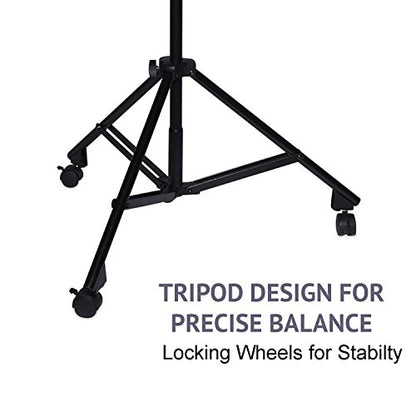 LyxPro Professional Microphone Stand Heavy Duty 90” Studio Overhead Boom Stand with Rolling Caster Wheels, 87” Extra Long Telescoping Arm Mount, Foldable Tripod Legs & Adjustable Counterweight - size: Mobile with Caster Wheels